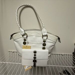 Patricia Nash Renaissance Coin Zorita White Shoulder Bag